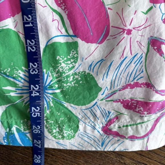 Talbots Womens Large Bright Floral 3/4 Sleeve Popover Cotton V-Neck Top X0917 - Picture 8 of 12